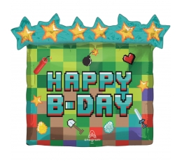 Фольгированный шар «Happy Pixel Party» (63x58 см)