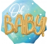 Фольгированный шарик 3D "Oh Baby", голубой (70 см)