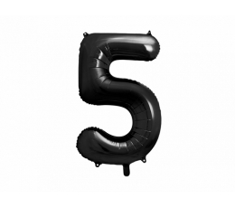 Фольгированный шарик "5", черный  (85см)