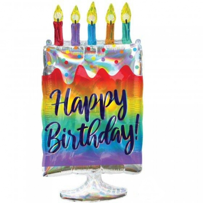Фольгированный шарик "Birthday cake" (38х76 см)