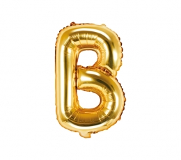 Фольгированный шарик - буква "B", золото (35 см)