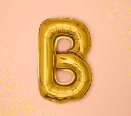 Фольгированный шарик - буква "B", золото (35 см) 1