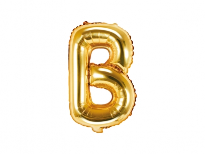 Фольгированный шарик - буква "B", золото (35 см)