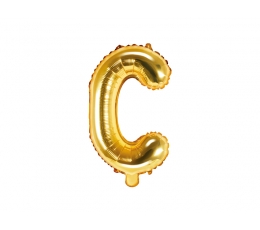 Фольгированный шарик - буква "C", золото (35 см)