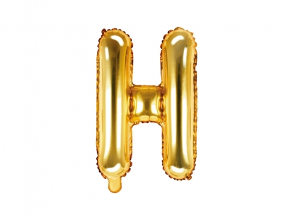 Фольгированный шарик - буква "H", золото (35 см)