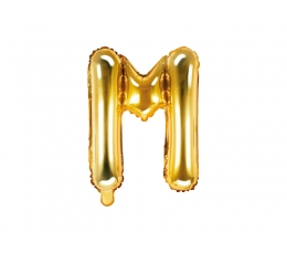 Фольгированный шарик - буква "M", золото (35 см)