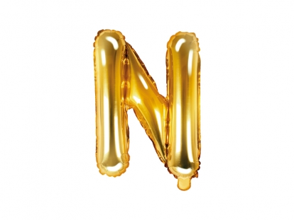 Фольгированный шарик - буква "N", золото (35 см)