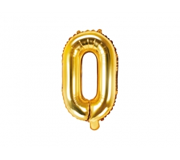 Фольгированный шарик - буква "O", золото (35 см)