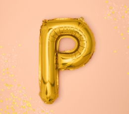 Фольгированный шарик - буква "P", золото (35 см) 1