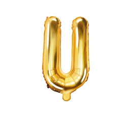 Фольгированный шарик - буква "U", золото (35 см)