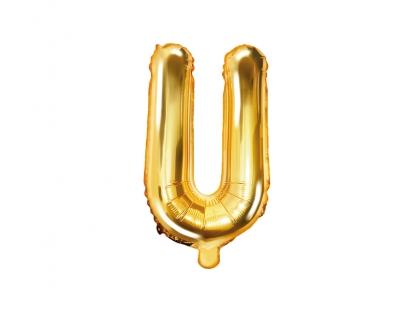 Фольгированный шарик - буква "U", золото (35 см)