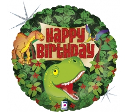Фольгированный шарик "День рождения с динозаврами" (46 см)