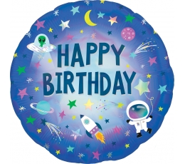 Фольгированный шарик "Happy Birthday Space" (45 см)