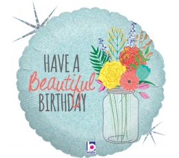 Фольгированный шарик "Have a Beautiful Birthday" (46 cm)