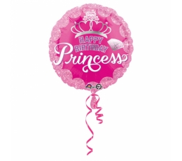 Фольгированный шарик "Корона принцессы - Happy Birthday" (43 см)