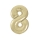  Фольгированный шарик - номер "8", цвет шампанского (86 см)