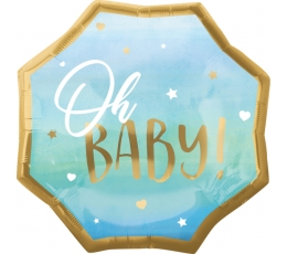 Фольгированный шарик "Oh Baby", голубой (55х55 см)