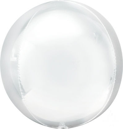 Фольгированный шарик "Orbz", белого цвета (38х 40 см)