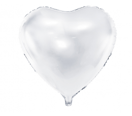 Фольгированный шарик -сердечко, белое (45 см)