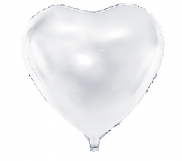 Фольгированный шарик -сердечко, белое (45 см) 1
