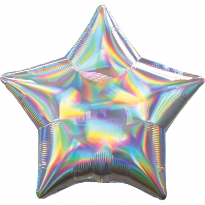 Фольгированный шарик "Серебряная звезда", голографическая 