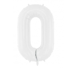 Фольгированный шарик - цифра "0", белый (86 см)