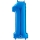 Фольгированный шарик-цифра "1", синий (66 см)