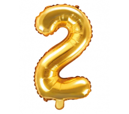 Фольгированный шарик - цифра "2", золотой (35 см)