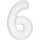 Фольгированный шарик - цифра "6", белый (86.3 см)