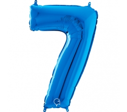 Фольгированный шарик-цифра "7", синий (66 см)