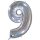 Фольгированный шарик, цифра "9", голографический (66 см)
