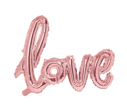 Фольгированный шарики из фольги - надпись «love», розово - золото (73 х 59 см)