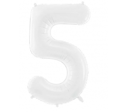 Фольгированный воздушный шар "5", белый (86 см)