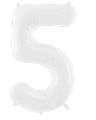 Фольгированный воздушный шар "5", белый (86 см)
