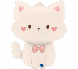 Фольгированный воздушный шар "Белый котенок" (56 см)