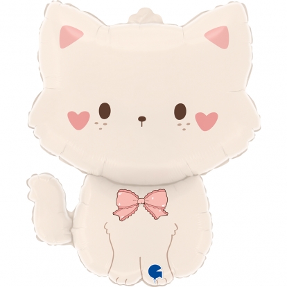 Фольгированный воздушный шар "Белый котенок" (56 см)