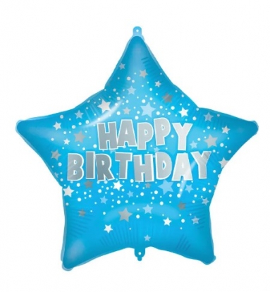 Фольгированный воздушный шар "Happy Birthday" (46 см)