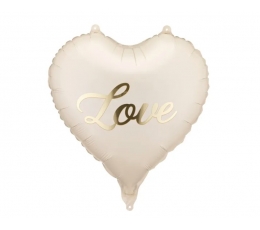 Фольгированный воздушный шар "Love", кремовый (45 см)