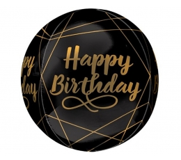 Фольгированный воздушный шар-орбз "Happy birthday" 
