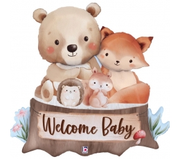 Фольгированный воздушный шар "Welcome forest baby" (86 см)