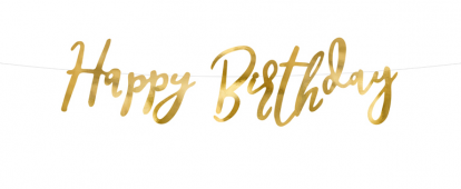 Форминая гирлянда "Happy Birthday", золото (62 см)
