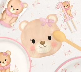 Фигурные салфетки «Розовый мишка» (20 шт.) 1