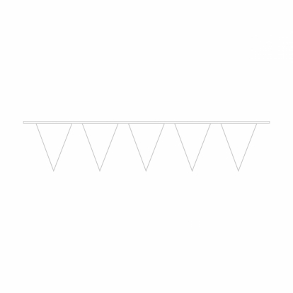 Гирлянда флажками, белая -пластиковая (10 м)
