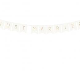 Гирлянда "Just Married", белая -золотая (1,55 м)
