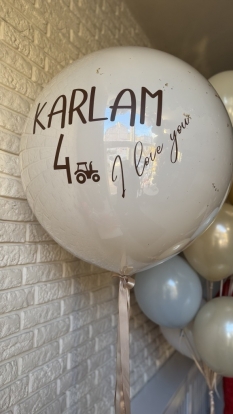 Индивидуальная наклейка на воздушный шар "Karlam 4''