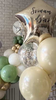 Индивидуальная наклейка на воздушный шар "Svinam dzīvi''