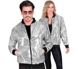 Изысканный пиджак на пуговицах, блестящее серебро (L/XL) 
