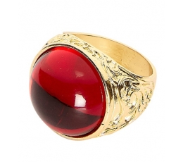 Кольцо с красным драгоценным камнем