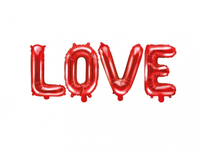Комплект фольгированных шаров "LOVE", красные (140 х 35 см)