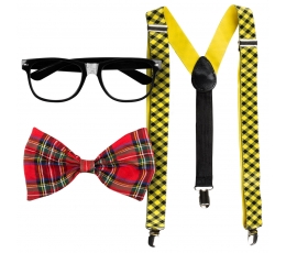 Комплект ученика (галстук-бабочка, очки, подтяжки)
